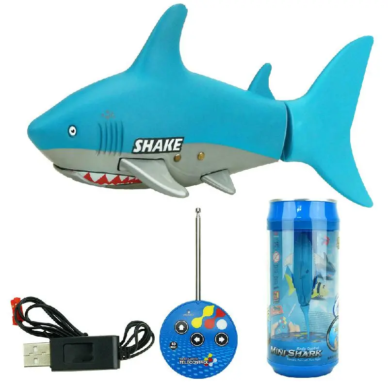 Rc Fish Toy Mini Rc Boat 4 Ch Remote Small Sharks With Usb Remote Control Toy Fish Boat Best Christmas Gift For Children Kids 1