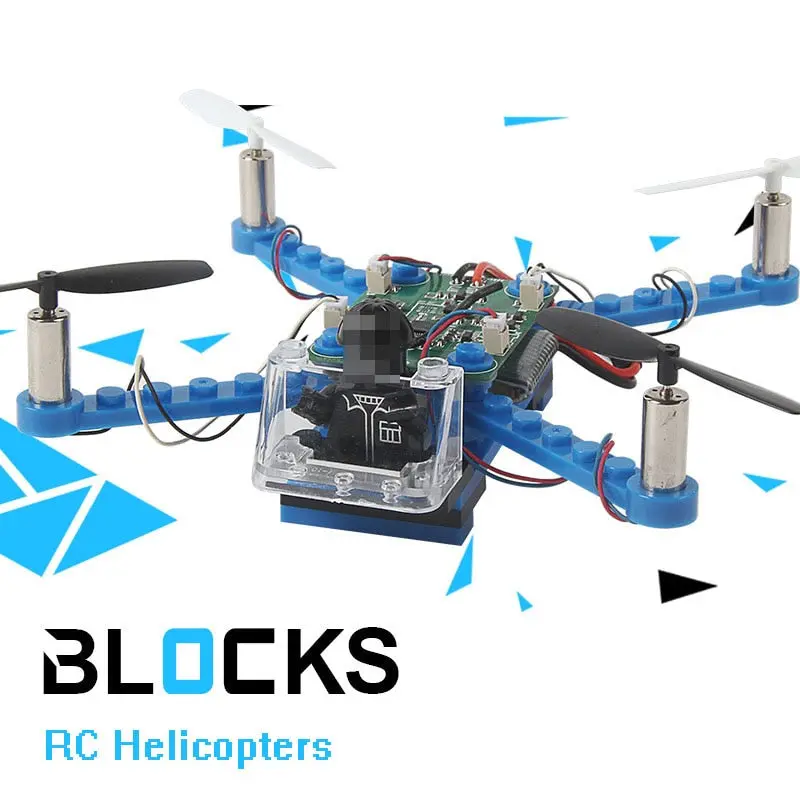 Rc Helicopter Diy Building Blocks Drone 2.4G 4Ch Mini Drones 3D Diy Bricks Quadcopter Assembling Diy Educational Toys 1