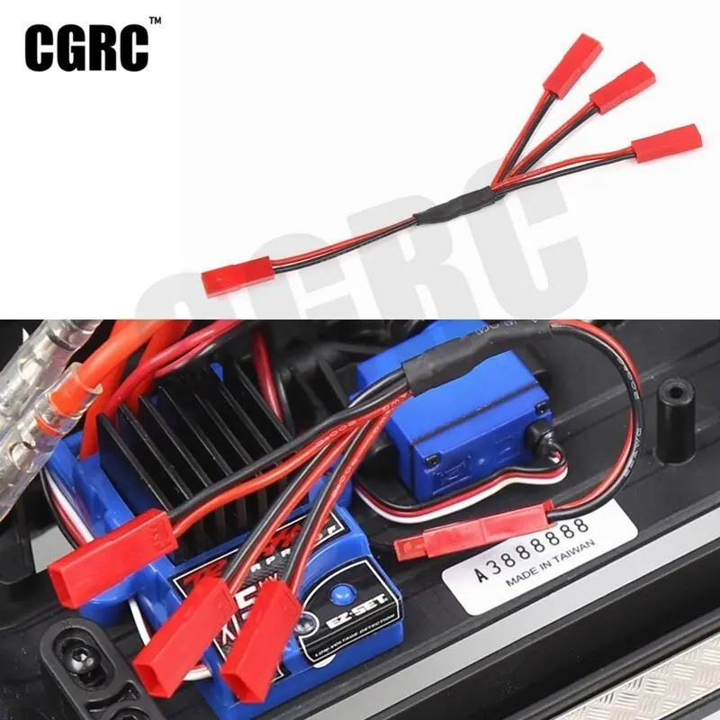Rc Model 3 In 1 Cable Esc Power Supply External Wiring Jst For 1/10 Rc Crawler Car Defender Traxxas Trx4 Trx6 G63 Axial Scx10 1