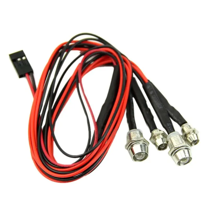 Rc On-Road 4 Led Car Auto Night Light 5Mm White & 3Mm Red Headlamps Light Led Motorcycle Headlight Car Headlights 1