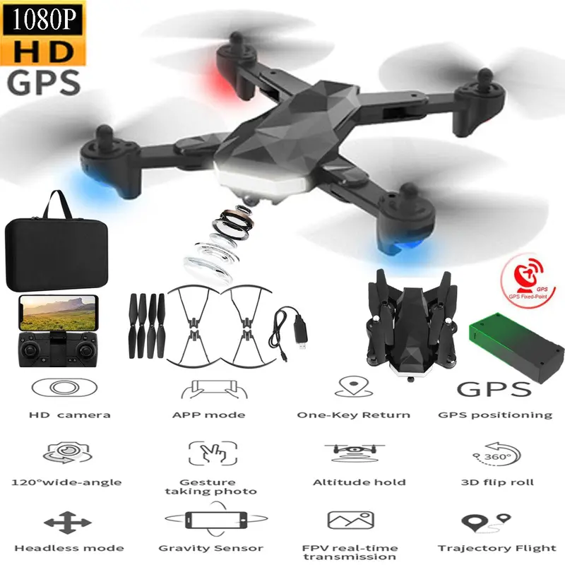Rc Quadcopter Frv Drone Gps 1080P Hd Camera 120° Wide Angle One-Key Return Remote Control Altitude Hold Professional Rc Drone 1