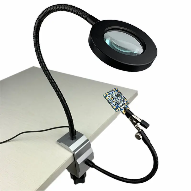 Rc Repair Soldering Station 250Mm Arm Clamp Fixture Diy Tools With Magnifying Glass Led Light Ring 1