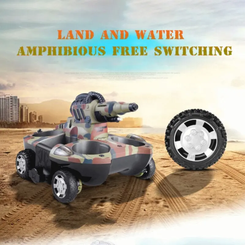 Rc Tank Toy Amphibious Remote Control Tank Children's Electronic Remote Control Car Charging Water Spray Water Rc Car Child Toy 1