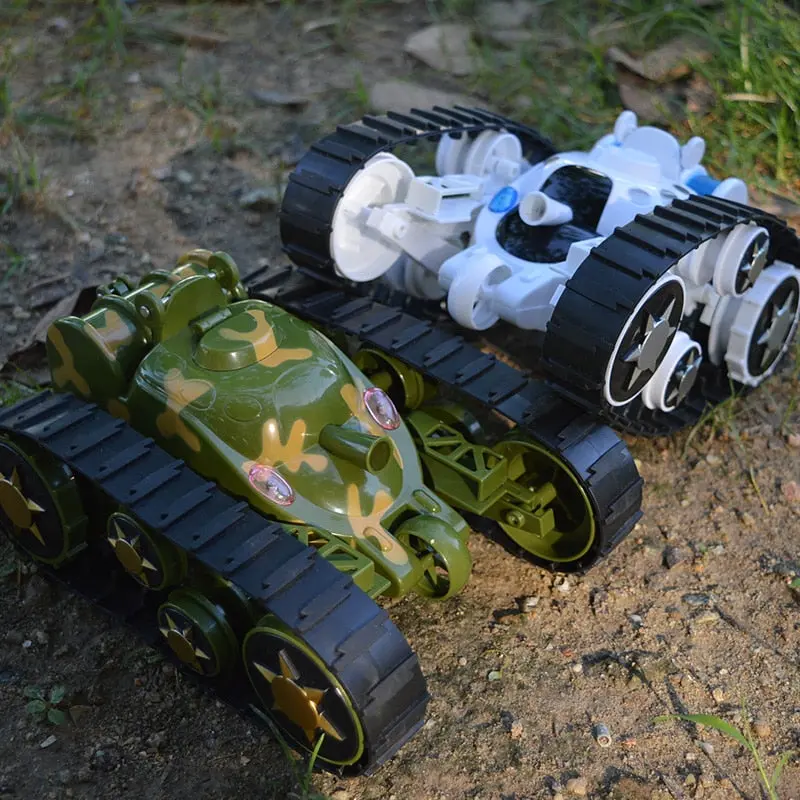 Rc Tank With Led Lamp For Children's Remote Control Tank Vehicle - 360 Degree Flip Style Transform Vehicle Boy Toy Model Gift 1