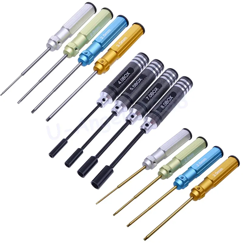 Rc Tools 4 Pcs Hex Screw Driver Set Titanium Plating Hardened 1.5 2.0 2.5 3.0Mm Screwdriver For Helicopter Toys 1