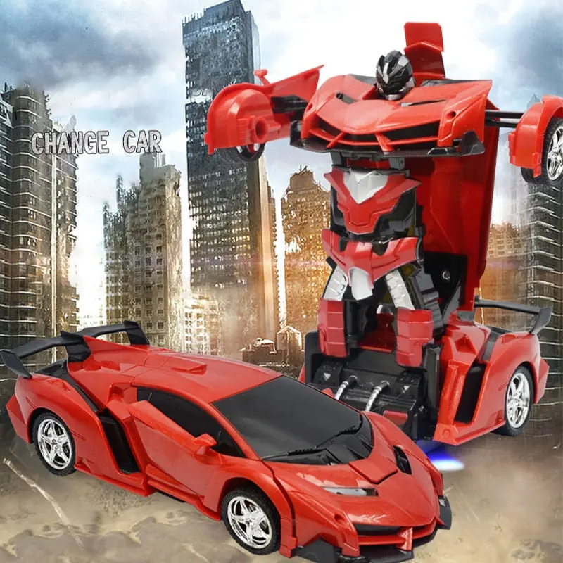 Rc Transformer 2 In 1 Rc Car Driving Sports Cars Drive Transformation Robots Models Remote Control Car Rc Fighting Toy Gift 1