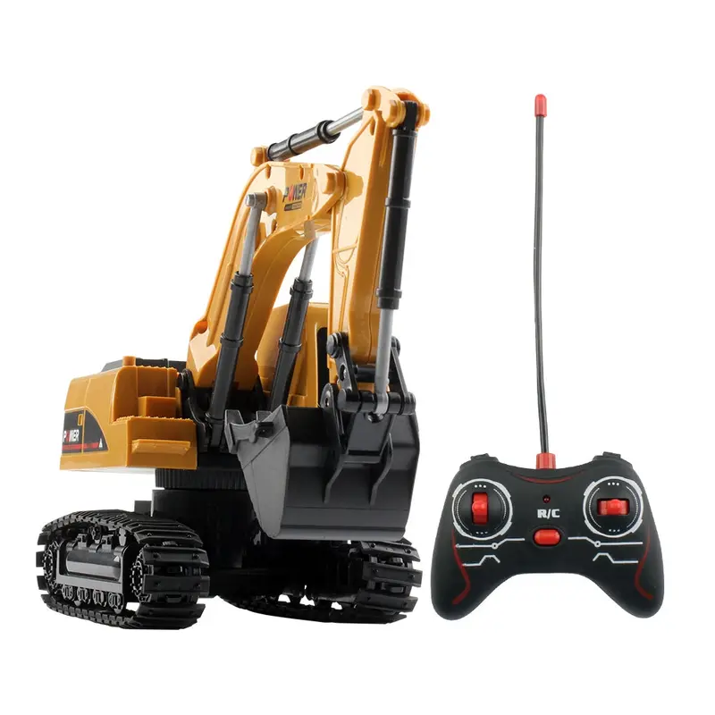 Rc Truck Excavator Crawler 1/24 2.4Ghz 5Ch Remote Control Construction Engineering Vehicle Model With Light Gifts Toys For Kids 1