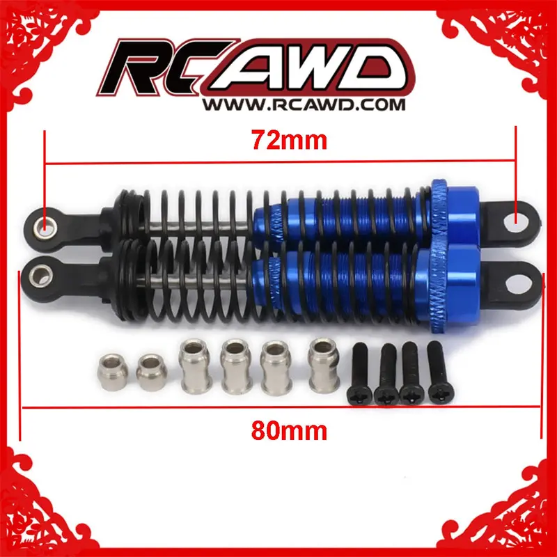 Rcawd Adjustable 80Mm Alloy Aluminum Shock Absorber Damper For Rc Car 1/16 Traxxas Buggy Truck Hpi Hsp Losi Axial Tamiya Redcat 1