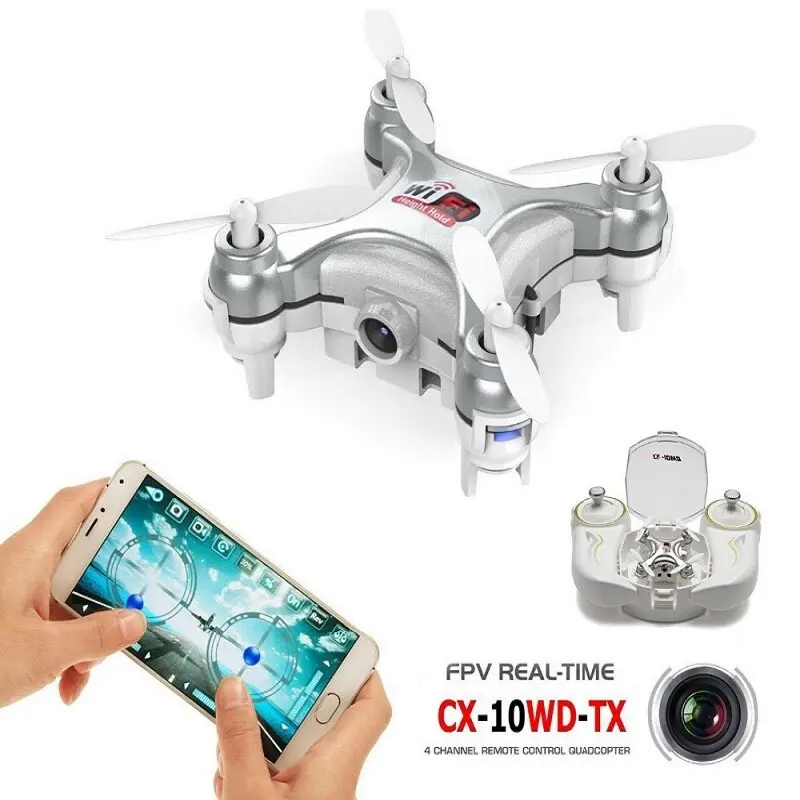 Rctown Original Cheerson Cx-10W 4Ch 6-Axis Gyro Wifi Fpv Drone Rtf 3D Eversion Mini Rc Quadcopter Drone With 0.3Mp Camera 1