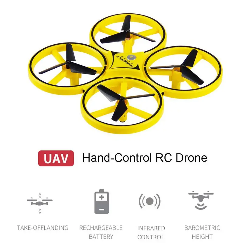 Rctown Rc Drone Mini Infrared Induction Hand Control Drone Altitude Hold 2 Controllers Quadcopter For Kids Toy Gift 2