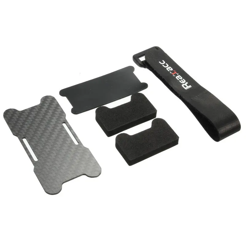 Realacc Carbon Fiber Battery Protection Board With Tie Down Strap For X Frame Kit For Rc Drone Fpv Racing 1