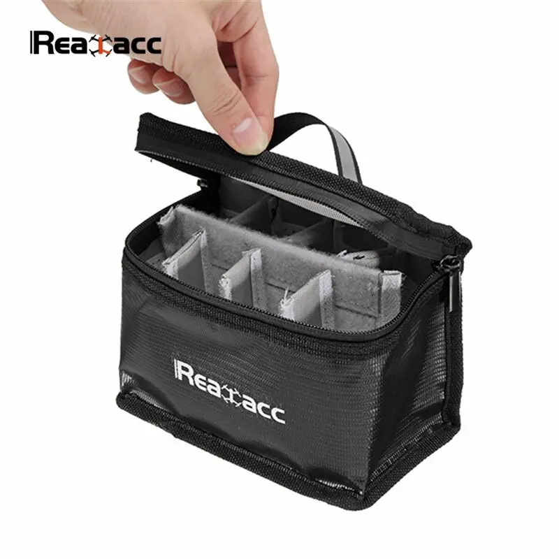 Realacc Fireproof Waterproof Lipo Battery Safety Bag 155*115*90Mm For Rc Models Multicopter Black W/ Luminous Handle 1