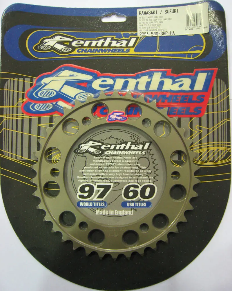 Rear Sprocket Renthal Alloy 206A-530-38P-Ha 1