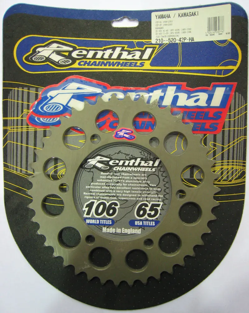 Rear Sprocket Renthal Alloy 210-520-42P-Ha 1
