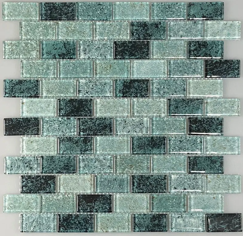 Rectangle  Surf Green Mosaic Glass Tile 12"X12" 1