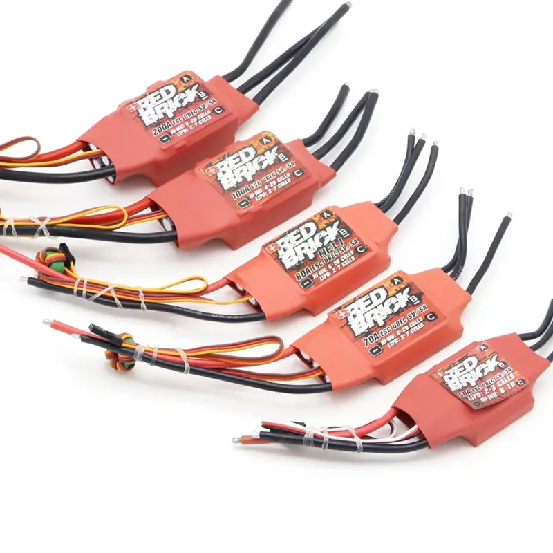 Red Brick 50A/70A/80A/100A/125A/200A Brushless Esc Electronic Speed Controller 5V/3A 5V/5A Bec For Fpv Multicopter 1