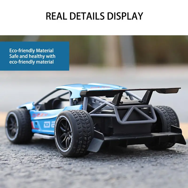 Remote Control Car 2.4G Alloy 4-Channel 2-Wheel Off-Road Vehicle Rechargeable 1:16 Drift High-Speed Car Toy 1