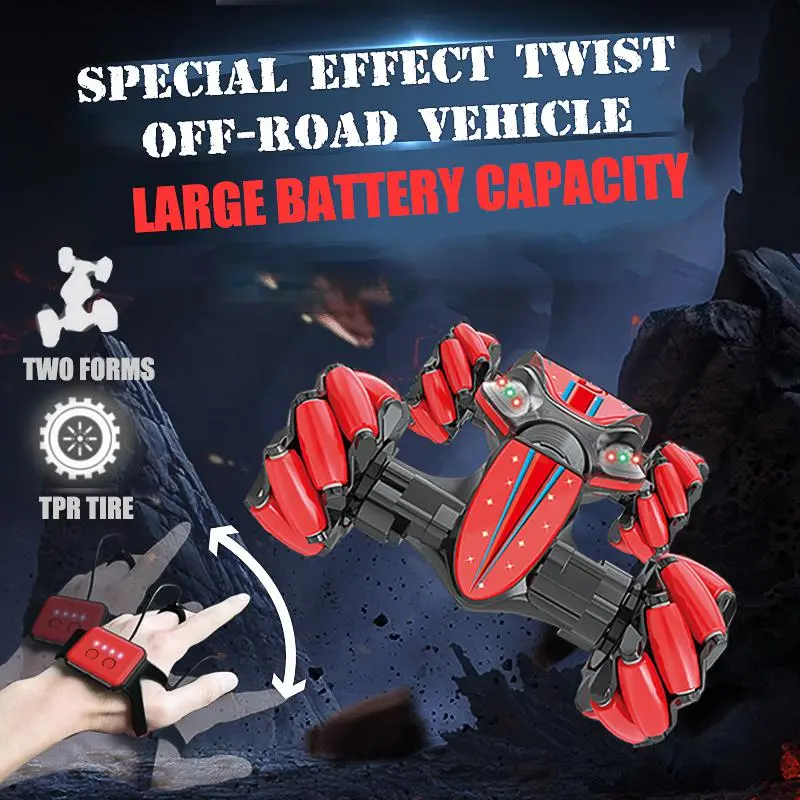 Remote Control Car Gesture Induction Remote Control Stunt Car One-Button Deformation Climbing Off-Road Vehicle Children Cr Car 1