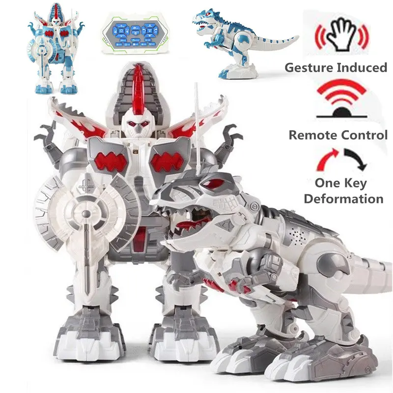 Remote Control Dinosaur Transformer Robot Walking Robot With Song Light Rc Animal Toys Intelligent Dinosaur Robot Children Gifts 1