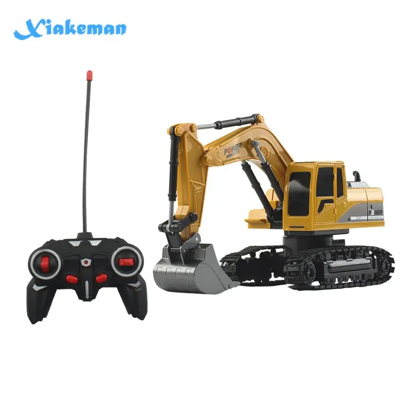 Remote Control Excavator 1:24 Rc Car Four-Wheel Drive 6-Channel Light One-Click Demonstration Of Children's Educational Toys 1