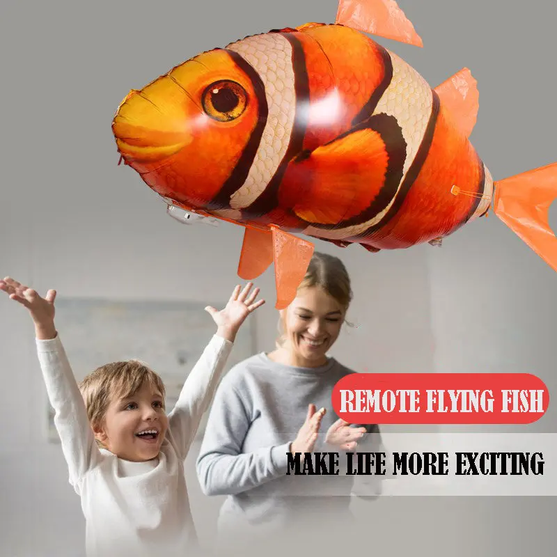 Remote Control Flying Shark Toy Clown Nemo Fish Balloons Inflatable Helium Rc Air Plane Drone Ufo With Light Best Christmas Gift 1