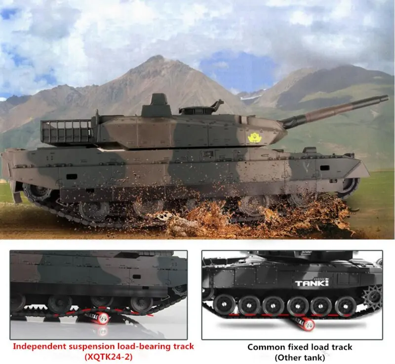 Remote Control Rc Battle Tank Simulation Recoil Military Tank 330 Degree Rotating Turret 45 Degree Slope Rc Tank 2 Color Choose 4
