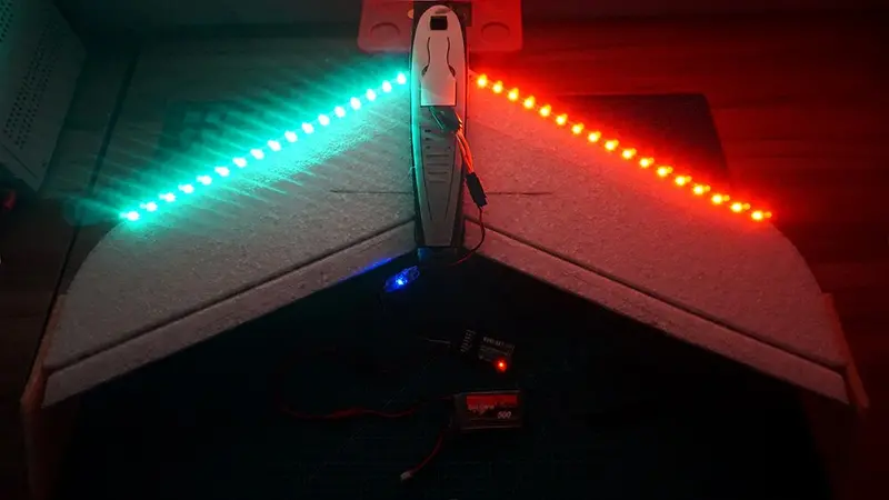 Remote Controlled Led Light Strip For Rc Fixed Wing Airplane Flying Wing Plane Drone Ar Wing Zohd Talon Orbit Skyhunter Aircraft 2