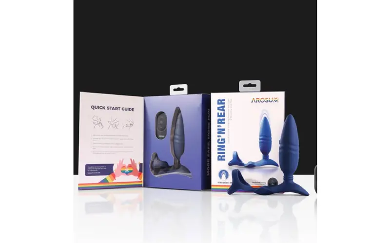 Ring'n'rear Dual Thrusting Anal Probe With Cockring And Remote. 1