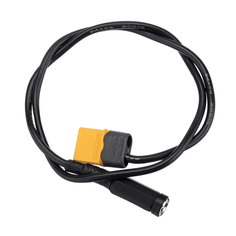 Rjxhobby Xt60 Male Bullet Connector To Female Dc 5.5X2.1Mm Dc5521 Rubber Power Cable 1