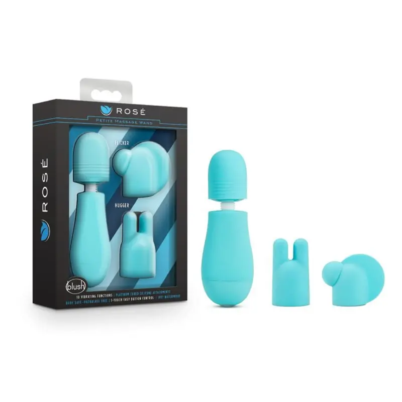 Rose Petite Massage Wand Blue. 1