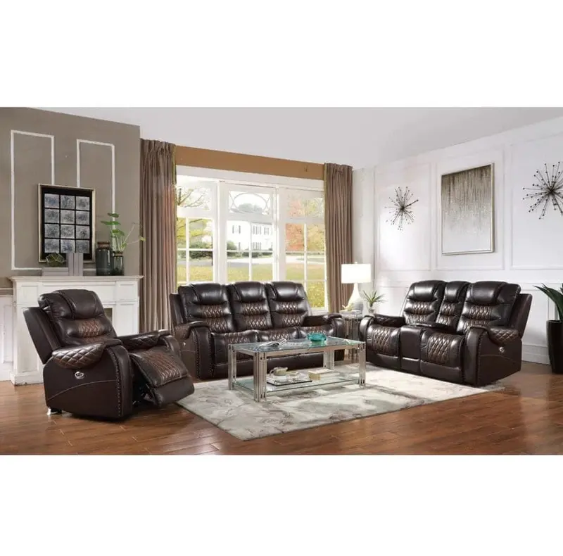 Roshley Recliner Sofa With Dropdown Table 6Pc 1