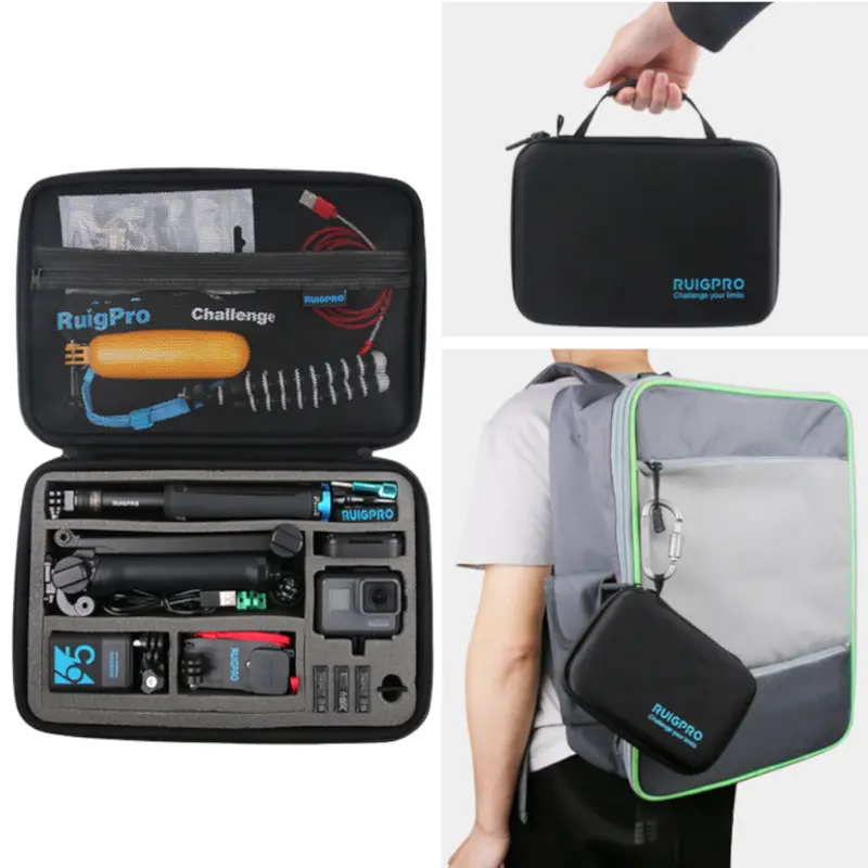 Ruigpro Portable Carry Case Large Size 63X227x335mm Storage Bag For Gopro Hero 3/4/5/6/7/8 Sjcam M20 Sj6 Sj7 Fpv Action Camera 1