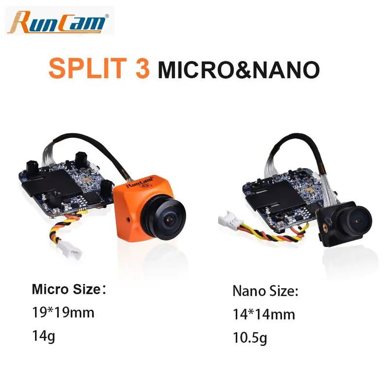 Runcam Split 3 Micro/ Nano/Nano Whoop Fpv Camera 2Mp1080p/60Fps Hd Recording Plus Wdr Ntsc/Pal Switchable 1