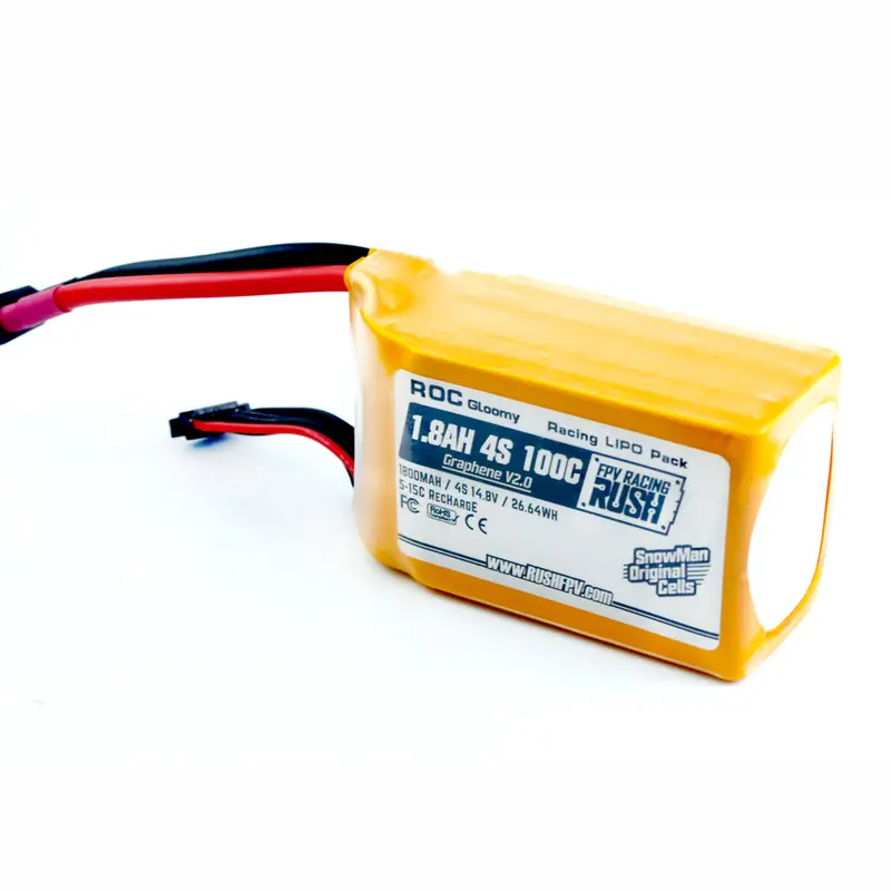 Rush Graphene V2.0 1800Mah 4S 14.8V 100C 26.64Wh Lipo Battery Xt60 Plug For Rc Drone Fpv Racing 1