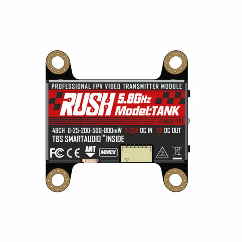 Rush Vtx Tank 5.8G 48Ch Smart Audio 0-25-200-500-800Mw Switchable Av Transmitter For Rc Drone 1