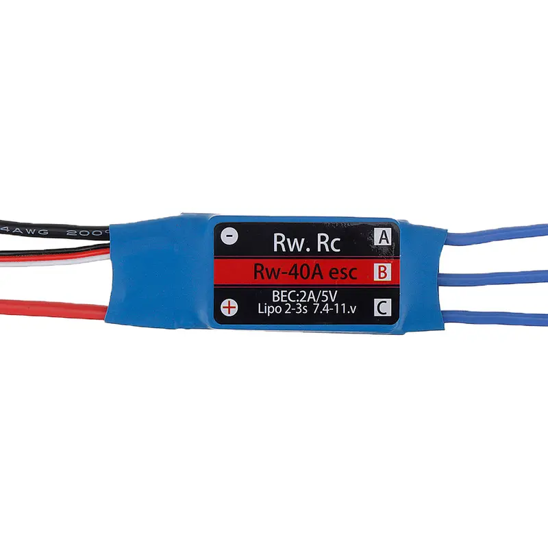 Rw.Rc 40A Brushless Esc 5V2a Bec 2S 3S For Rc Models Fixed Wing Airplane Drone 1