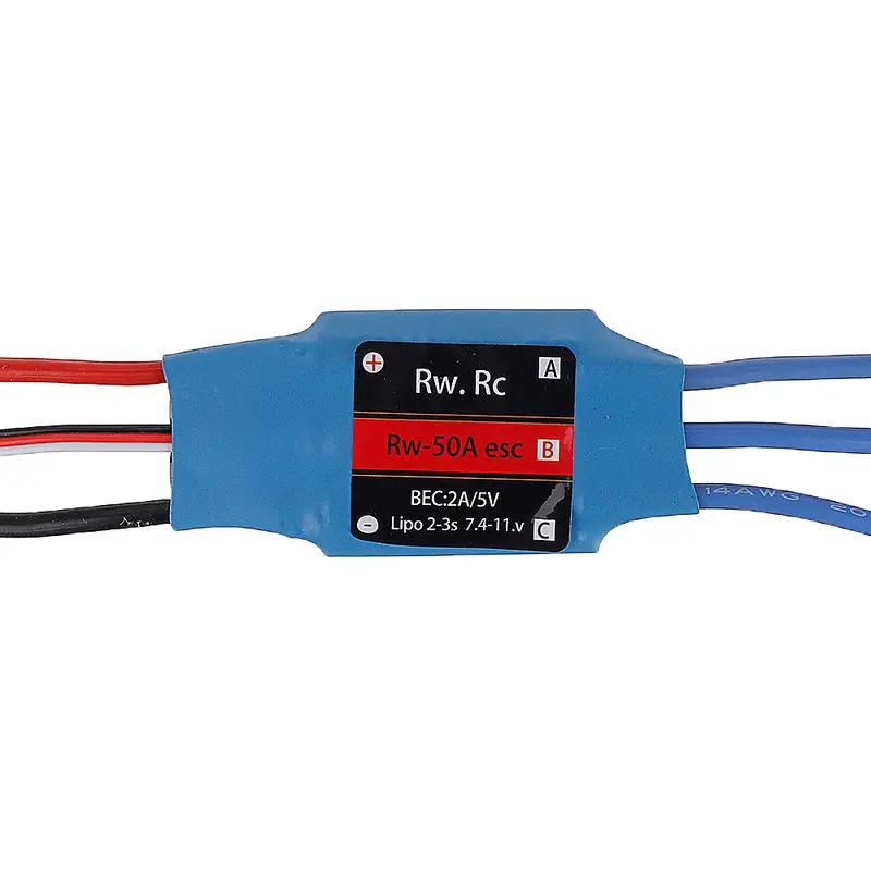 Rw.Rc 50A Brushless Esc 5V2a Bec 2S 3S For Rc Models Fixed Wing Airplane Drone 1