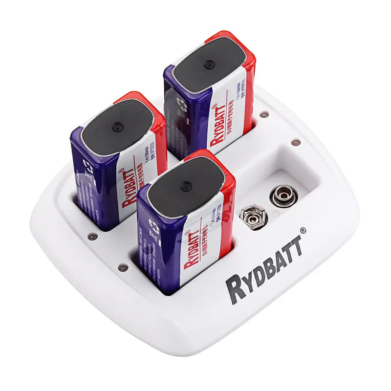 Rydbatt 4 Slots 9V Lipo Battery Charger With 4Pcs 9V 500Mah Lipo Battery 1