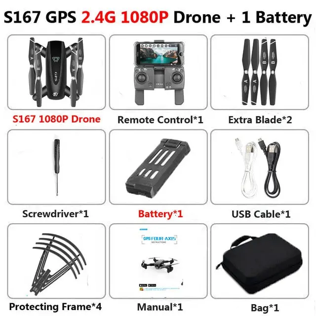 S167 Gps Drone With Camera 5G Rc Quadcopter Drone 4K Wifi Fpv Foldable Off-Point Flying Gesture Photos Video Helicopter Toy 16