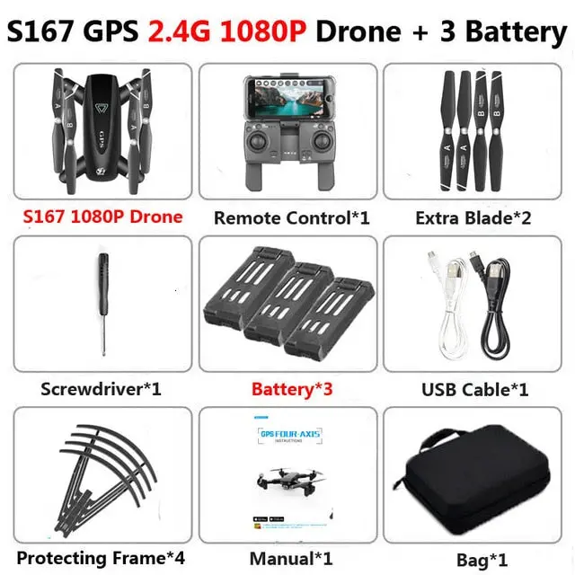 S167 Gps Drone With Camera 5G Rc Quadcopter Drone 4K Wifi Fpv Foldable Off-Point Flying Gesture Photos Video Helicopter Toy 18