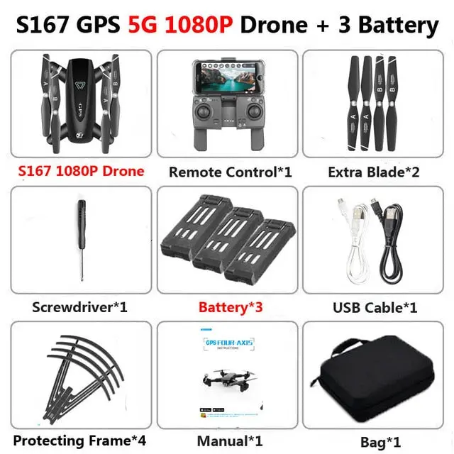 S167 Gps Drone With Camera 5G Rc Quadcopter Drone 4K Wifi Fpv Foldable Off-Point Flying Gesture Photos Video Helicopter Toy 21