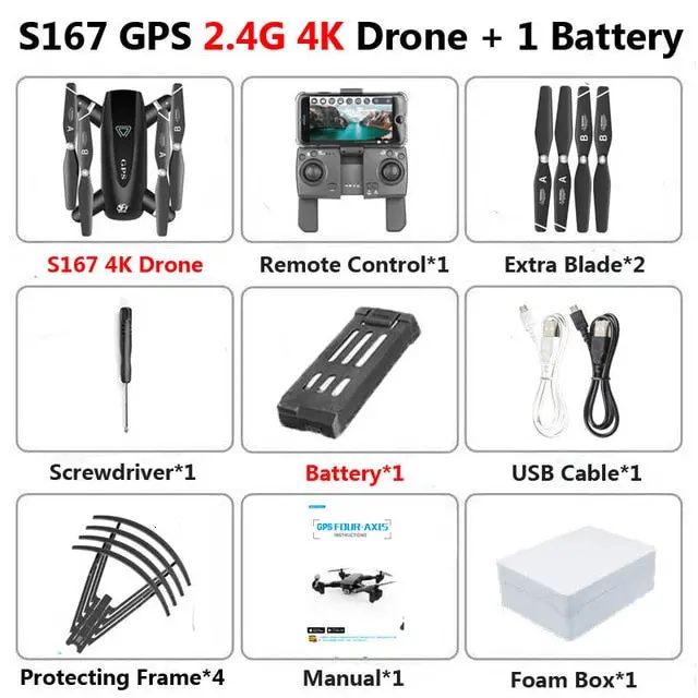 S167 Gps Drone With Camera 5G Rc Quadcopter Drone 4K Wifi Fpv Foldable Off-Point Flying Gesture Photos Video Helicopter Toy 22