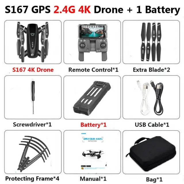 S167 Gps Drone With Camera 5G Rc Quadcopter Drone 4K Wifi Fpv Foldable Off-Point Flying Gesture Photos Video Helicopter Toy 22