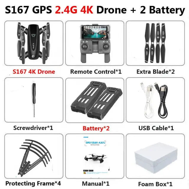 S167 Gps Drone With Camera 5G Rc Quadcopter Drone 4K Wifi Fpv Foldable Off-Point Flying Gesture Photos Video Helicopter Toy 23