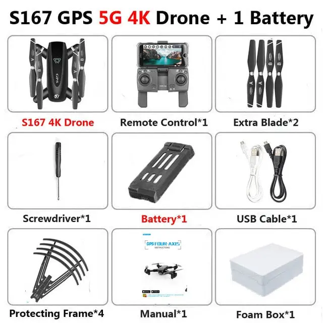 S167 Gps Drone With Camera 5G Rc Quadcopter Drone 4K Wifi Fpv Foldable Off-Point Flying Gesture Photos Video Helicopter Toy 25
