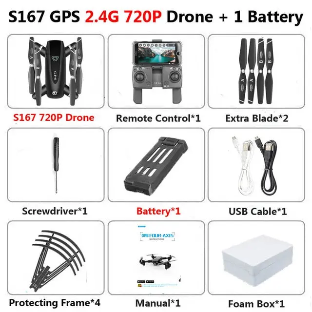 S167 Gps Drone With Camera 5G Rc Quadcopter Drone 4K Wifi Fpv Foldable Off-Point Flying Gesture Photos Video Helicopter Toy 7