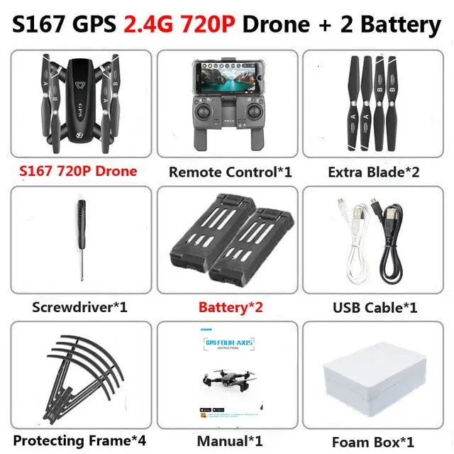 S167 Gps Drone With Camera 5G Rc Quadcopter Drone 4K Wifi Fpv Foldable Off-Point Flying Gesture Photos Video Helicopter Toy 8