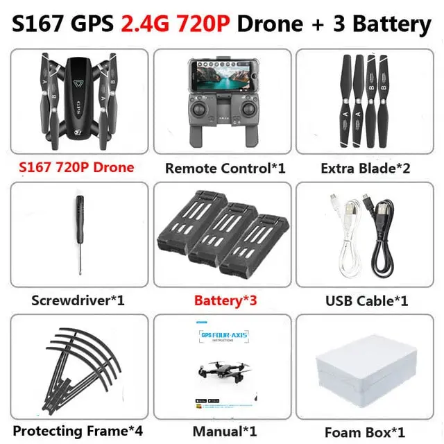 S167 Gps Drone With Camera 5G Rc Quadcopter Drone 4K Wifi Fpv Foldable Off-Point Flying Gesture Photos Video Helicopter Toy 9