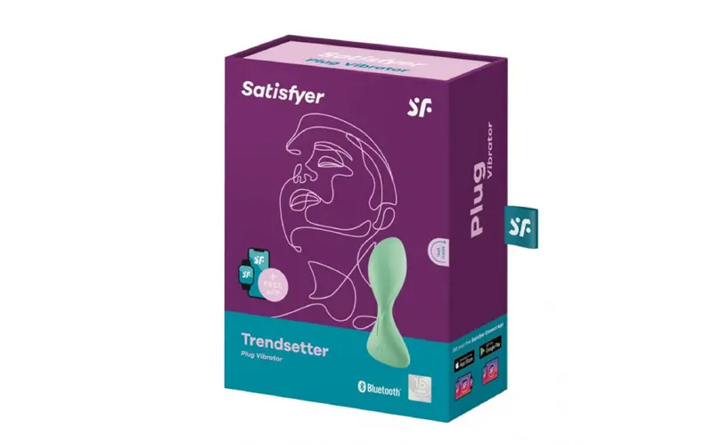 Satisfier Light Green Trendsetter Connect App Vibrating Anal Plug. 1