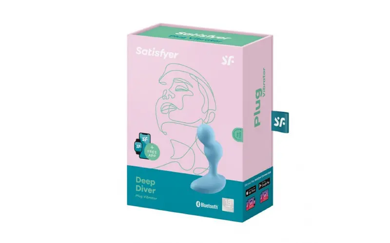Satisfyer Blue Deep Diver Vibrating Connect App Anal Plug. 1